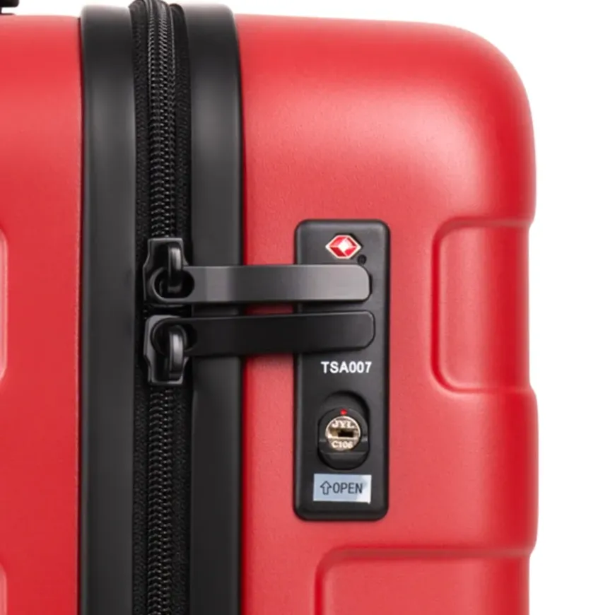 Adjustable Handle Hard Shell Suitcase 36L - Red | Carry-On