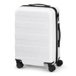 Adjustable Handle Hard Shell Suitcase 36L - White | Carry-On
