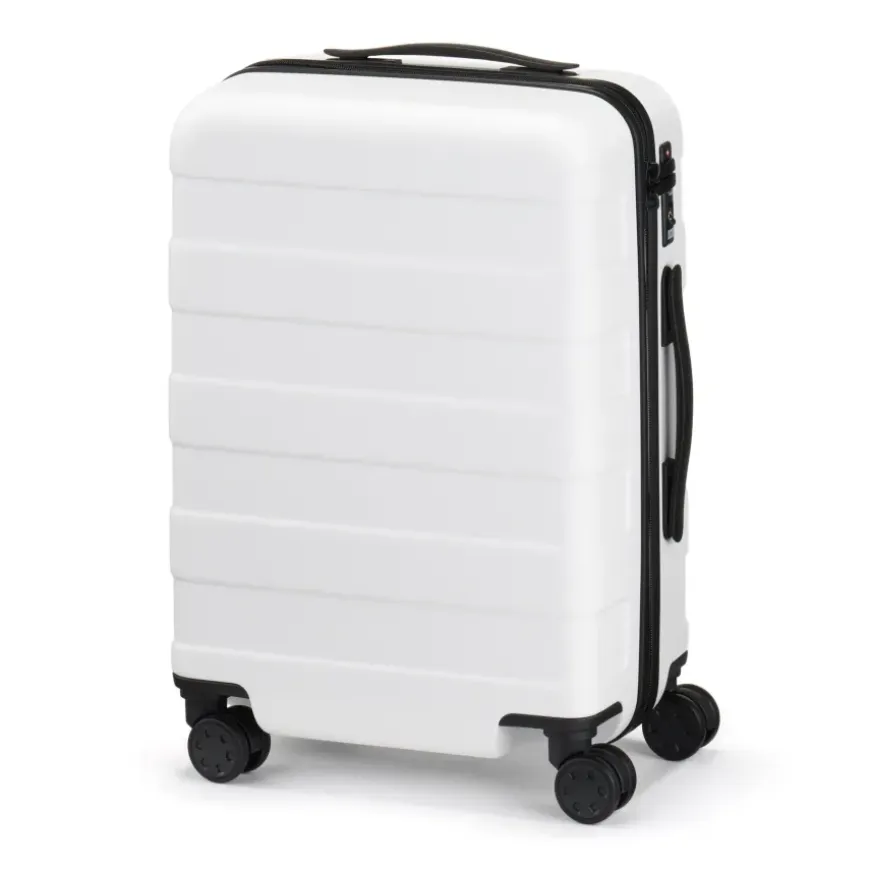 Adjustable Handle Hard Shell Suitcase 36L - White | Carry-On
