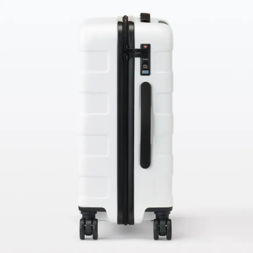 Adjustable Handle Hard Shell Suitcase 36L - White | Carry-On