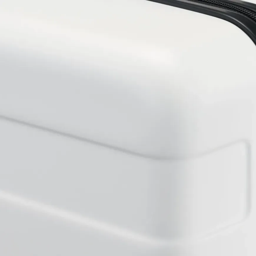 Adjustable Handle Hard Shell Suitcase 36L - White | Carry-On