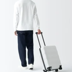 Adjustable Handle Hard Shell Suitcase 36L - White | Carry-On