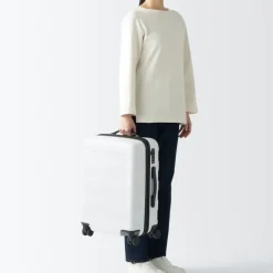 Adjustable Handle Hard Shell Suitcase 36L - White | Carry-On