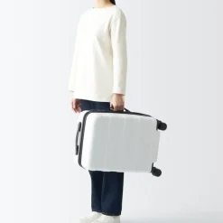 Adjustable Handle Hard Shell Suitcase 36L - White | Carry-On