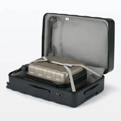 Adjustable Handle Hard Shell Suitcase 36L - White | Carry-On