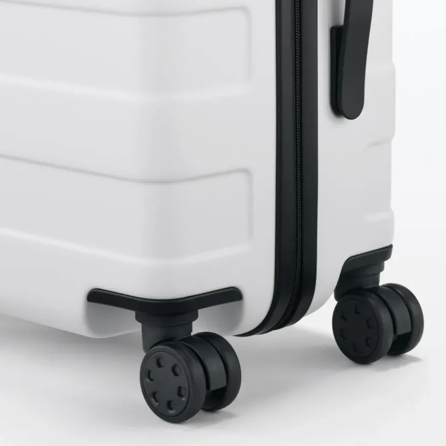Adjustable Handle Hard Shell Suitcase 36L - White | Carry-On