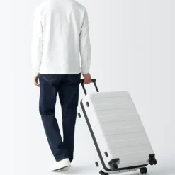 Adjustable Handle Hard Shell Suitcase 75L - White | Check-In