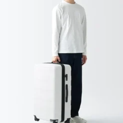 Adjustable Handle Hard Shell Suitcase 75L - White | Check-In