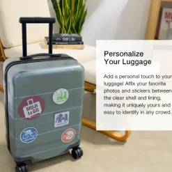 Adjustable Handle Hard Shell Suitcase 36L - Translucent | Carry-On