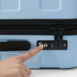 Adjustable Handle Hard Shell Suitcase 36L - Light Blue | Carry-On