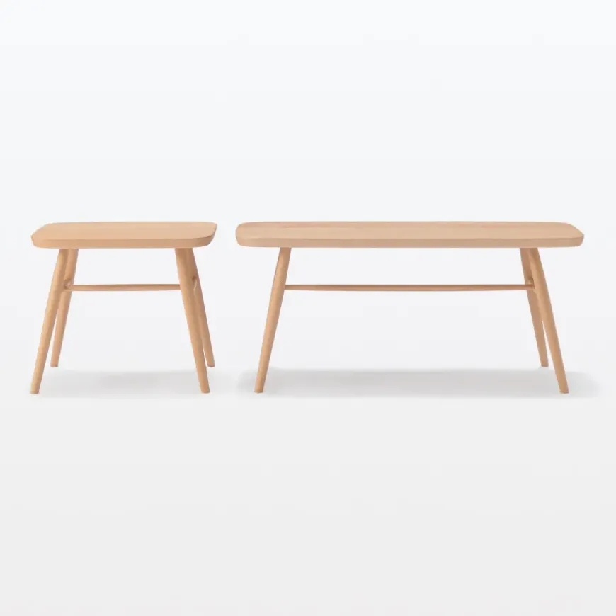 Beech Wood Bench with Round Legs