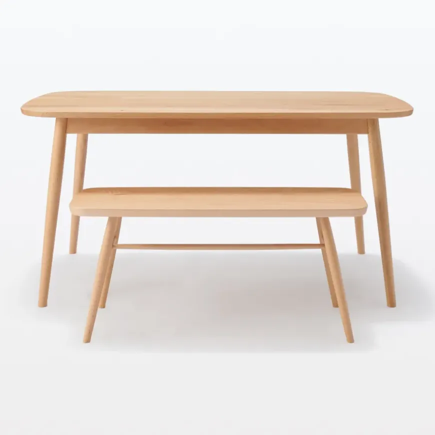 Beech Wood Bench with Round Legs
