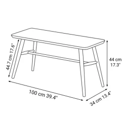 Beech Wood Bench with Round Legs