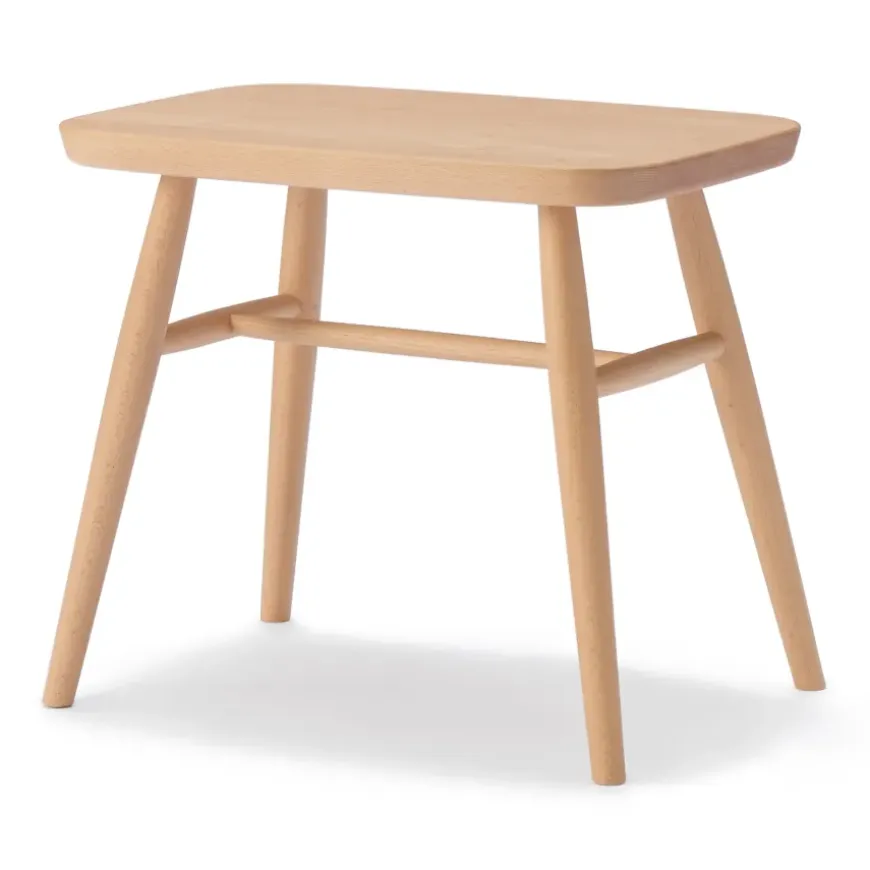 Beech Wood Stool with Round Legs