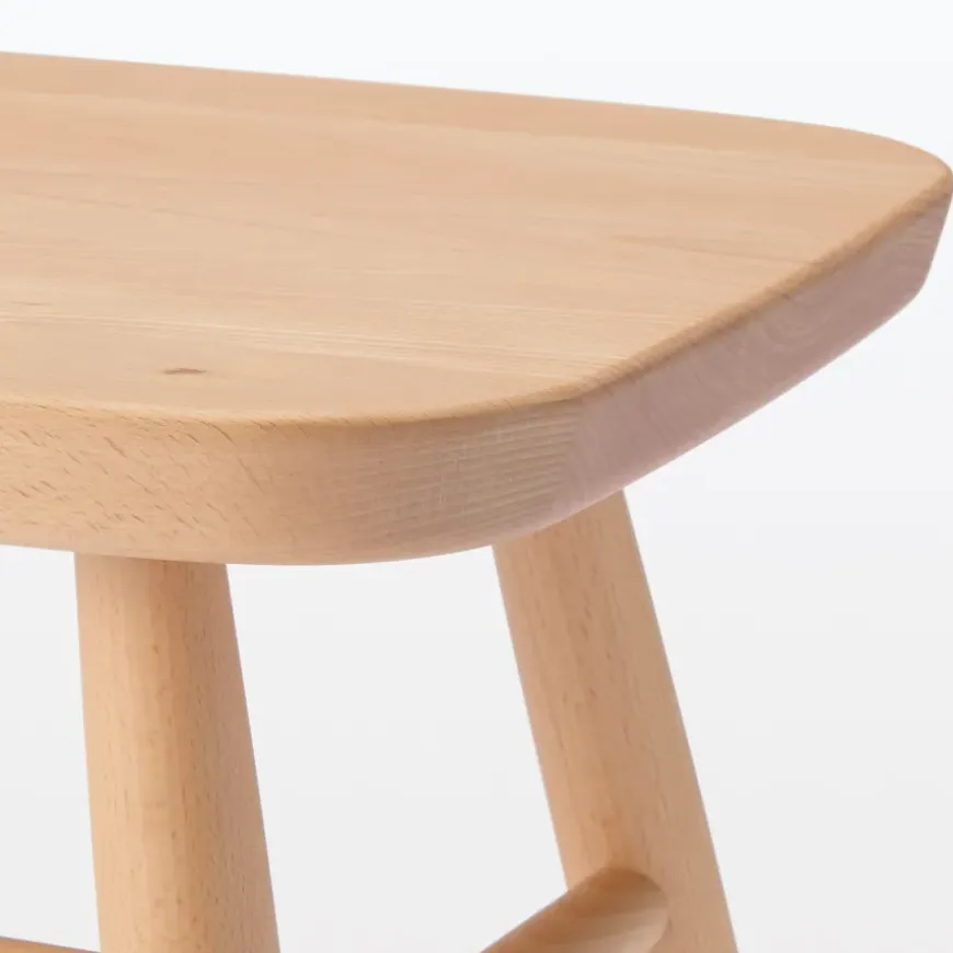 Beech Wood Stool with Round Legs