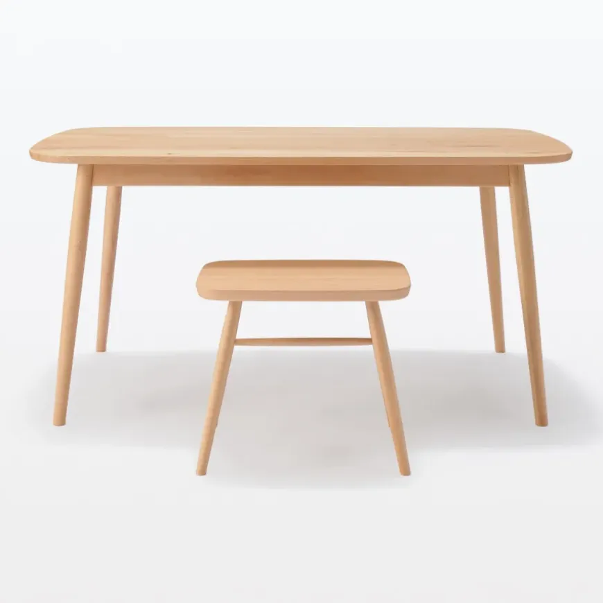 Beech Wood Stool with Round Legs