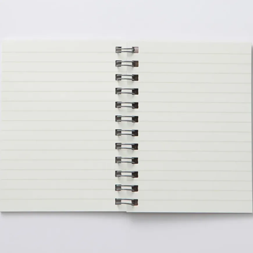 Beige Double Ring Lined Notebook
