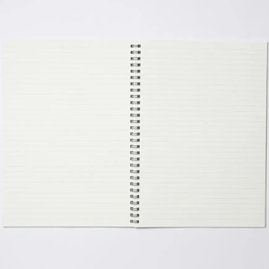 Dark Gray Double Ring Lined Notebook