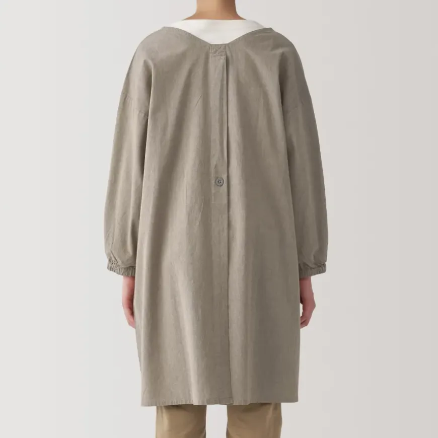 Easy Fit Long Sleeve Apron - Dark Beige