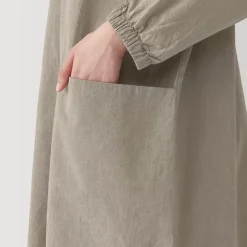 Easy Fit Long Sleeve Apron - Dark Beige