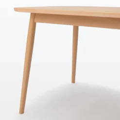 [HD] Beech Wood Table with Round Legs - W 70.9