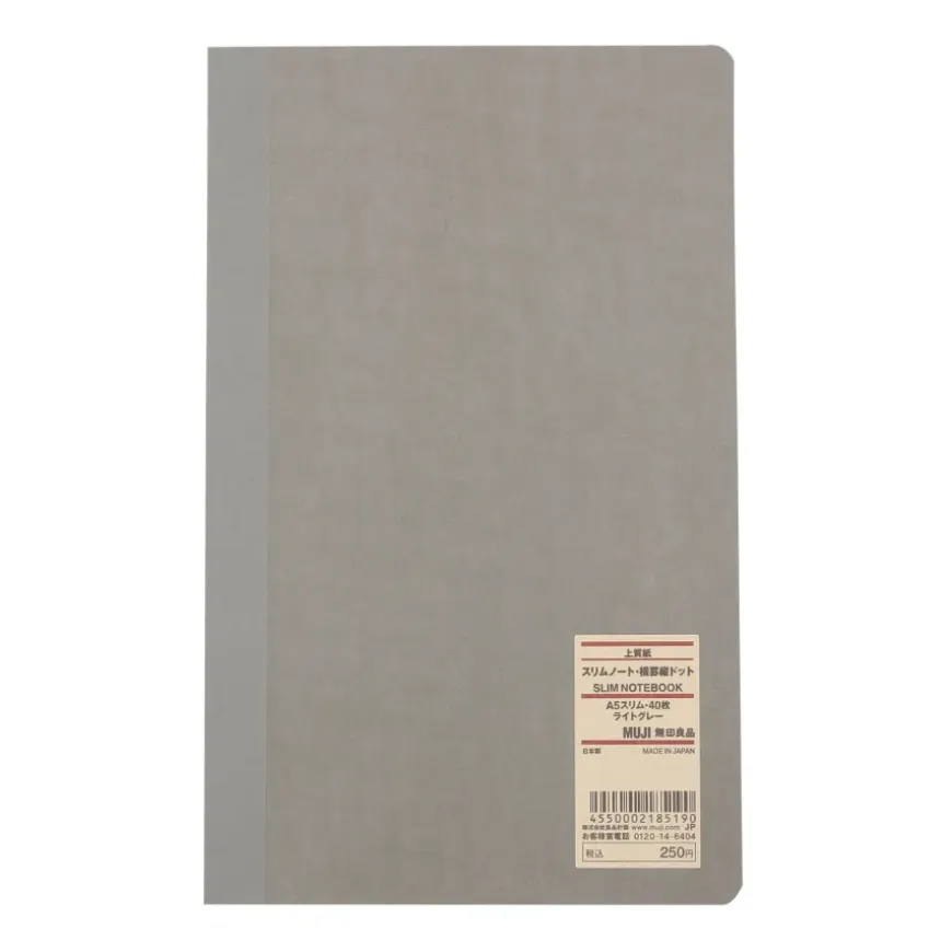 High Quality Paper Bind Slim Notebook - Horizontal Line and Vertical Dot Grid