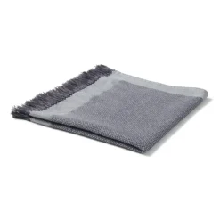 Indian Cotton Multipurpose Cloth with Fringes - Charcoal Gray