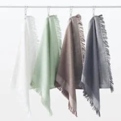 Indian Cotton Multipurpose Cloth with Fringes - Charcoal Gray