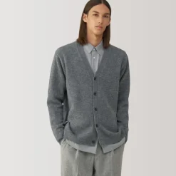Labo Men's Milled Wool V Neck Cardigan