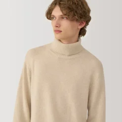 Labo Men's Natural Cashmere Turtleneck Sweater