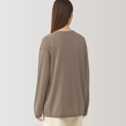 Labo Women's Natural Cashmere V Neck Cardigan