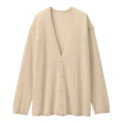 Labo Women's Natural Cashmere V Neck Cardigan