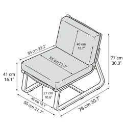Living Dining Sofa Chair - Walnut (Cover Sold Separately)