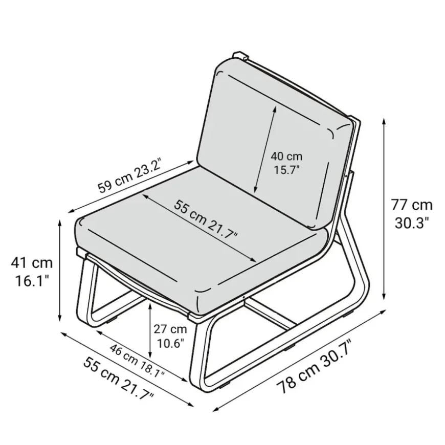 Living Dining Sofa Chair - Walnut (Cover Sold Separately)