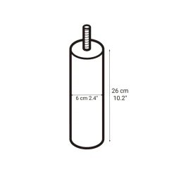 M8 Wooden Legs for Bed & Sofa - 10.2 Inch - Brown