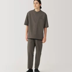 Men's Breathable Half Sleeve Collar Shirt