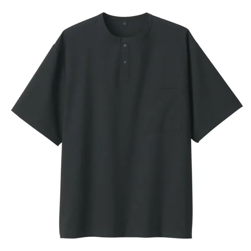 Men's Breathable Henley Woven T-Shirt