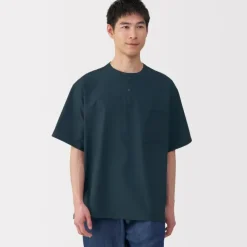Men's Breathable Henley Woven T-Shirt