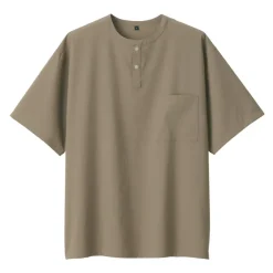 Men's Breathable Henley Woven T-Shirt