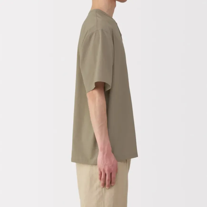 Men's Breathable Henley Woven T-Shirt