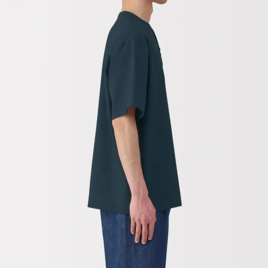 Men's Breathable Henley Woven T-Shirt