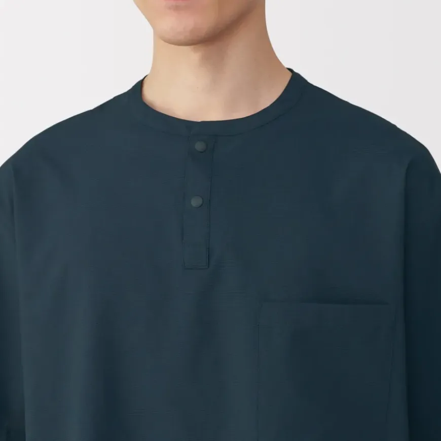 Men's Breathable Henley Woven T-Shirt