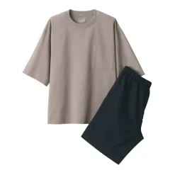 Men's Breathable Short Sleeve Loungewear Set