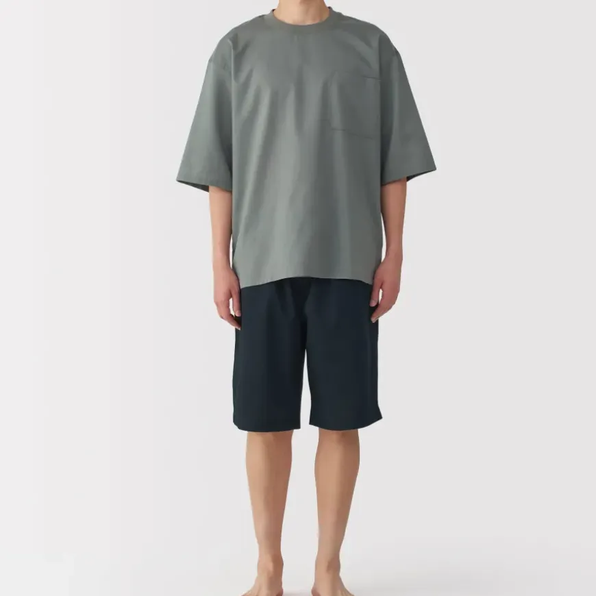 Men's Breathable Short Sleeve Loungewear Set