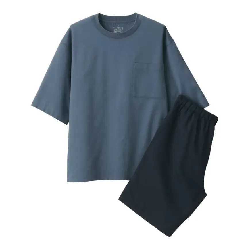 Men's Breathable Short Sleeve Loungewear Set