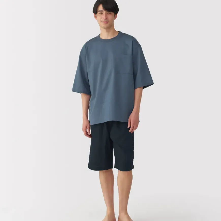 Men's Breathable Short Sleeve Loungewear Set