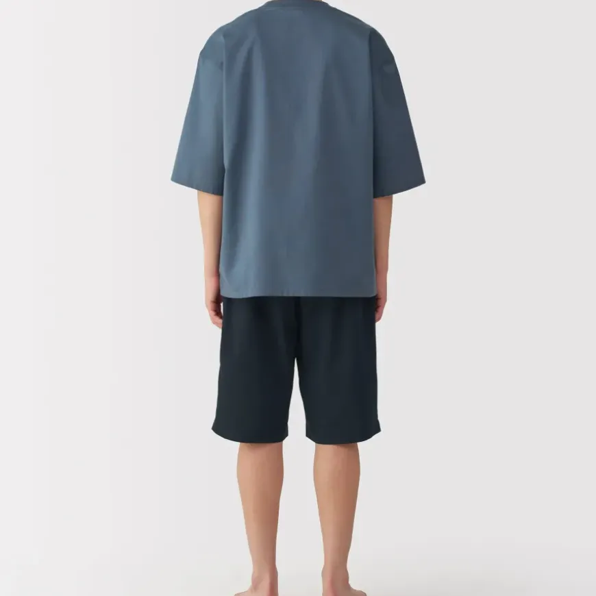 Men's Breathable Short Sleeve Loungewear Set