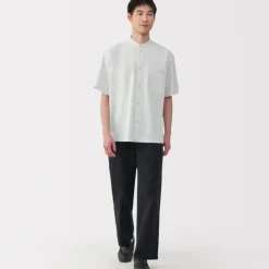 Men's Breathable Stand Collar Short Sleeve Shirt