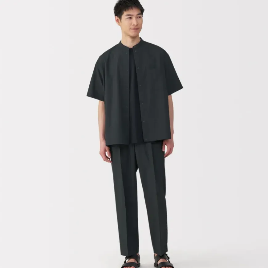Men's Breathable Stand Collar Short Sleeve Shirt