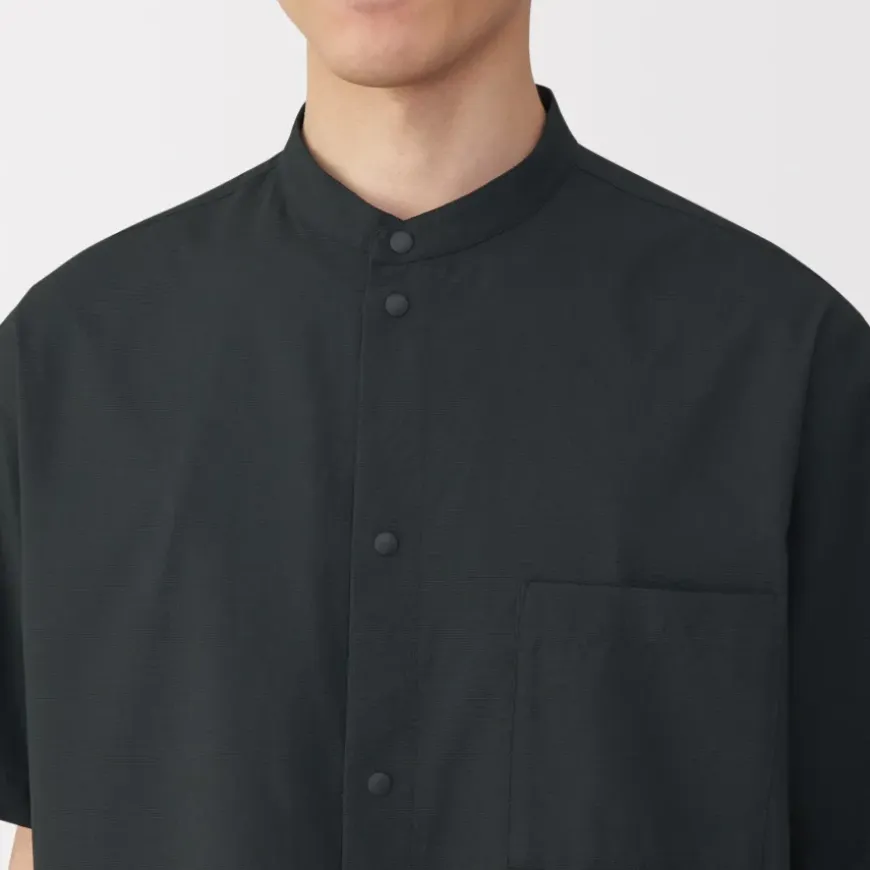 Men's Breathable Stand Collar Short Sleeve Shirt